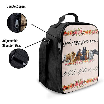God Says You Are Horse Lunch Bag, Christian Lunch Bag, Religious Lunch Box For School, Picnic