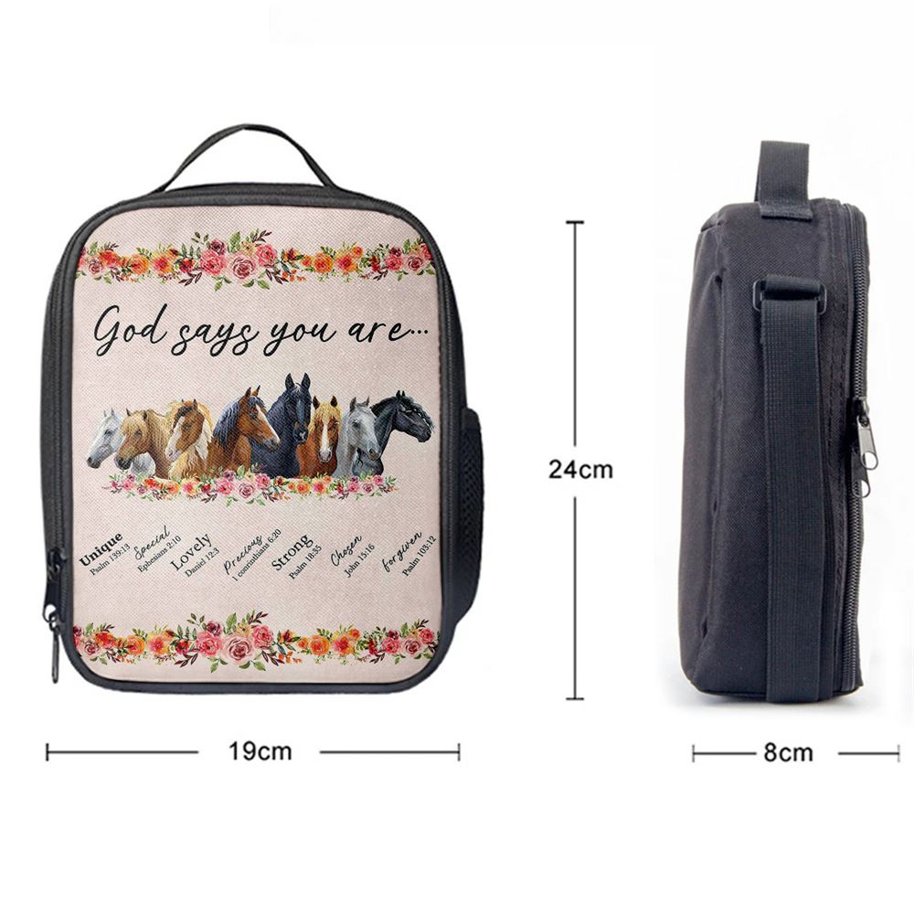 God Says You Are Horse Lunch Bag, Christian Lunch Bag, Religious Lunch Box For School, Picnic