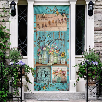 God Says You Are Hummingbird Door Cover, Christian Door Decor, Door Christian Church, Christian Door Plaques