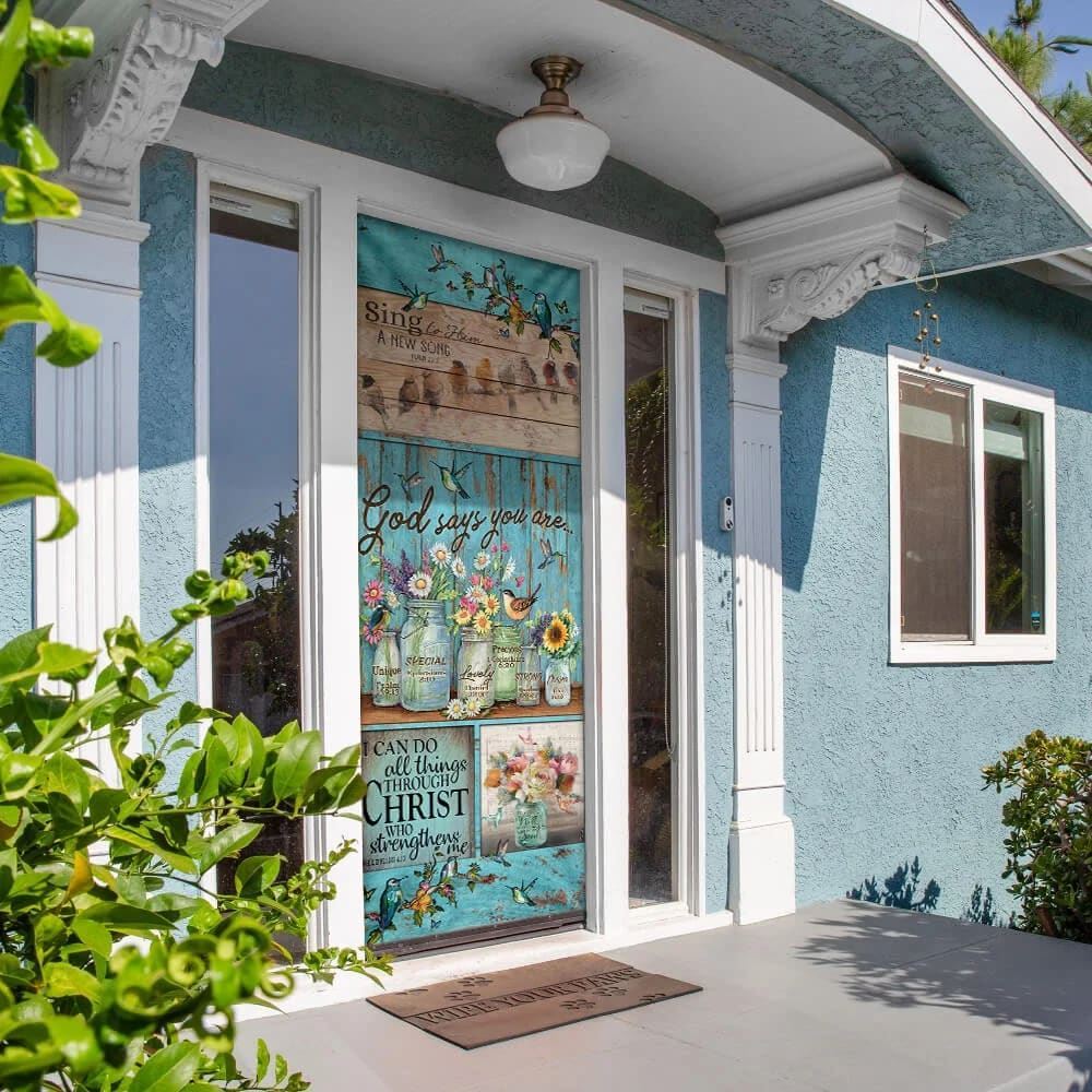 God Says You Are Hummingbird Door Cover, Christian Door Decor, Door Christian Church, Christian Door Plaques