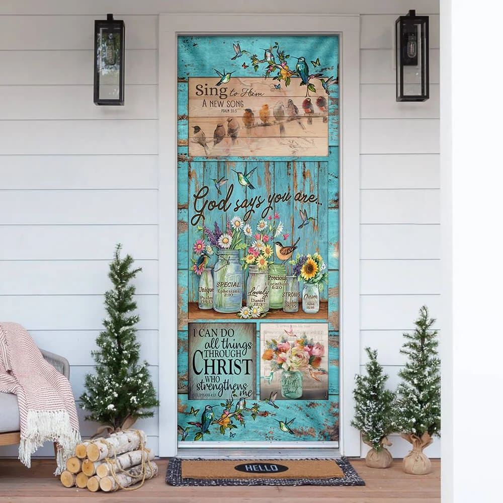 God Says You Are Hummingbird Door Cover, Christian Door Decor, Door Christian Church, Christian Door Plaques