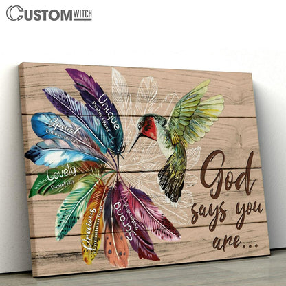 God Says You Are Hummingbirds Large Canvas Art - Christian Wall Art Home Decor - Religious Canvas Prints