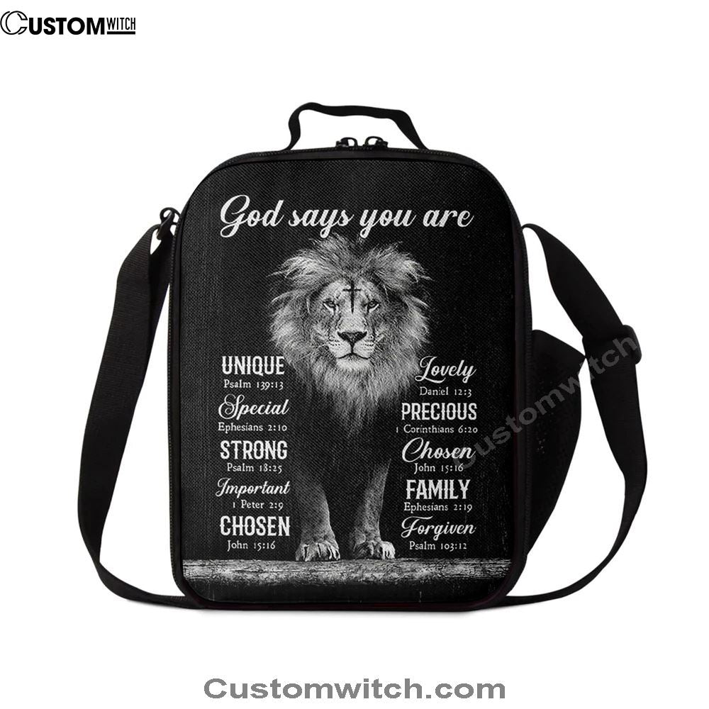 God Says You Are Lion Of Judah Cross Lunch Bag, Christian Lunch Bag, Religious Lunch Box For School, Picnic