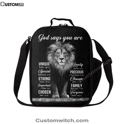 God Says You Are Lion Of Judah Cross Lunch Bag, Christian Lunch Bag, Religious Lunch Box For School, Picnic