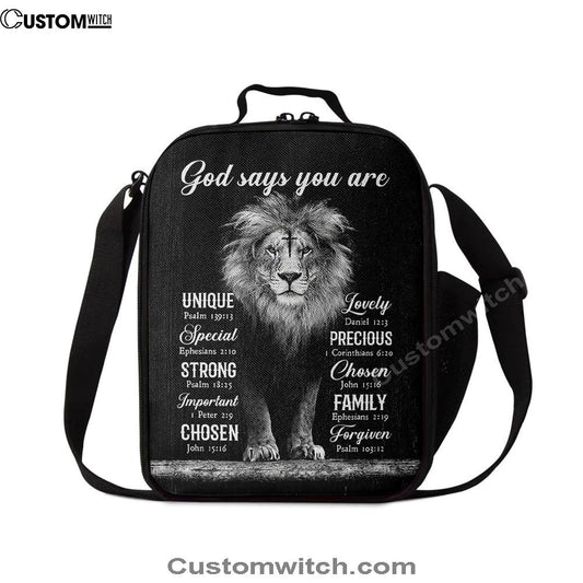 God Says You Are Lion Of Judah Cross Lunch Bag, Christian Lunch Bag, Religious Lunch Box For School, Picnic