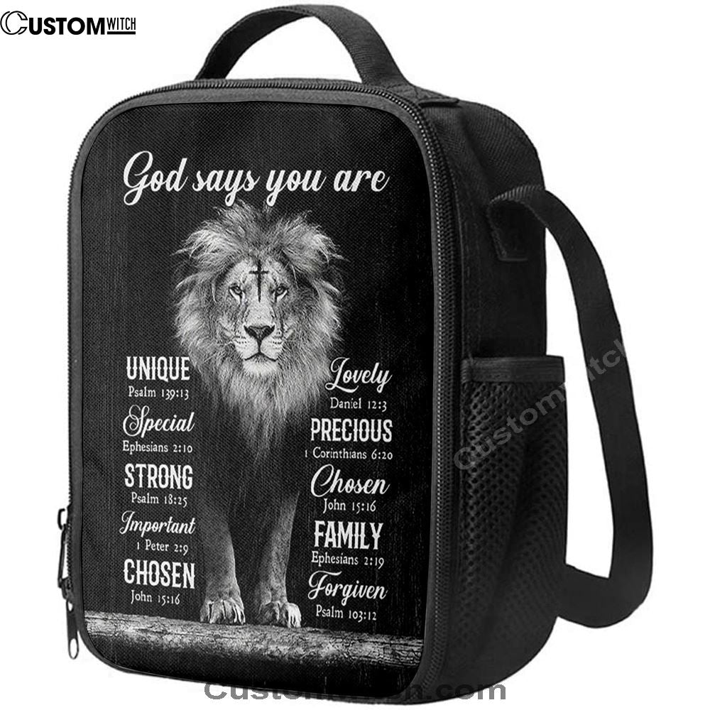God Says You Are Lion Of Judah Cross Lunch Bag, Christian Lunch Bag, Religious Lunch Box For School, Picnic