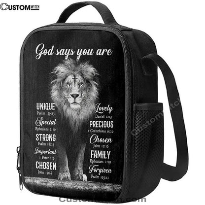 God Says You Are Lion Of Judah Cross Lunch Bag, Christian Lunch Bag, Religious Lunch Box For School, Picnic