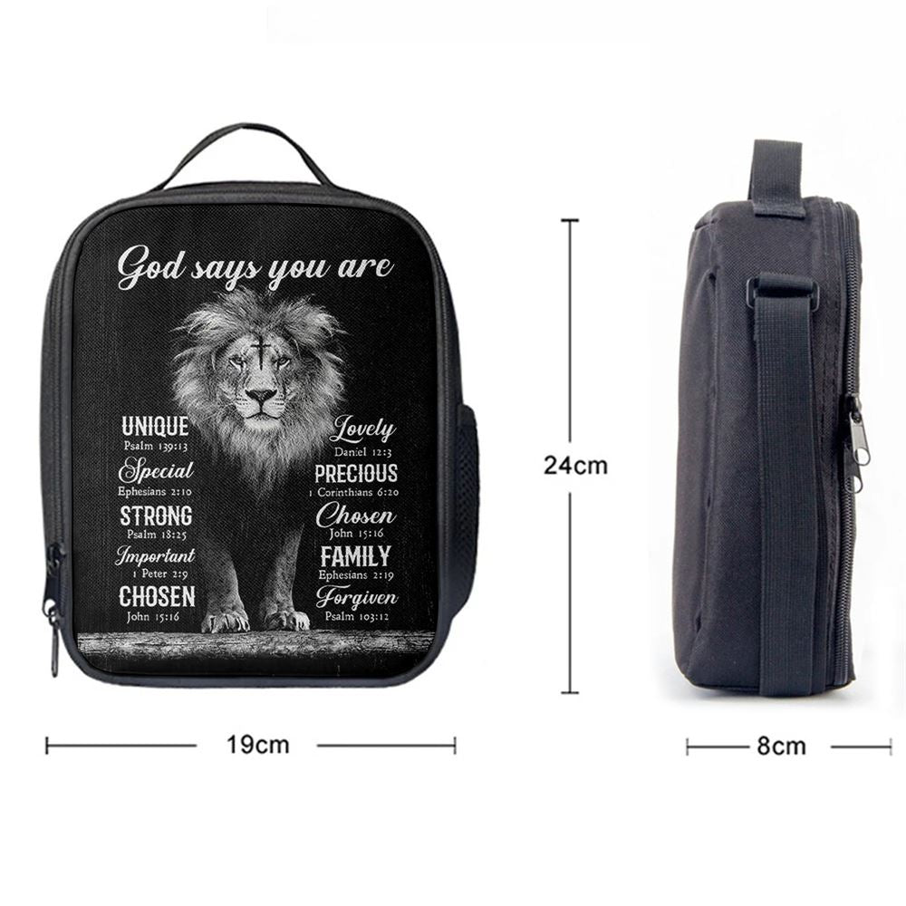 God Says You Are Lion Of Judah Cross Lunch Bag, Christian Lunch Bag, Religious Lunch Box For School, Picnic