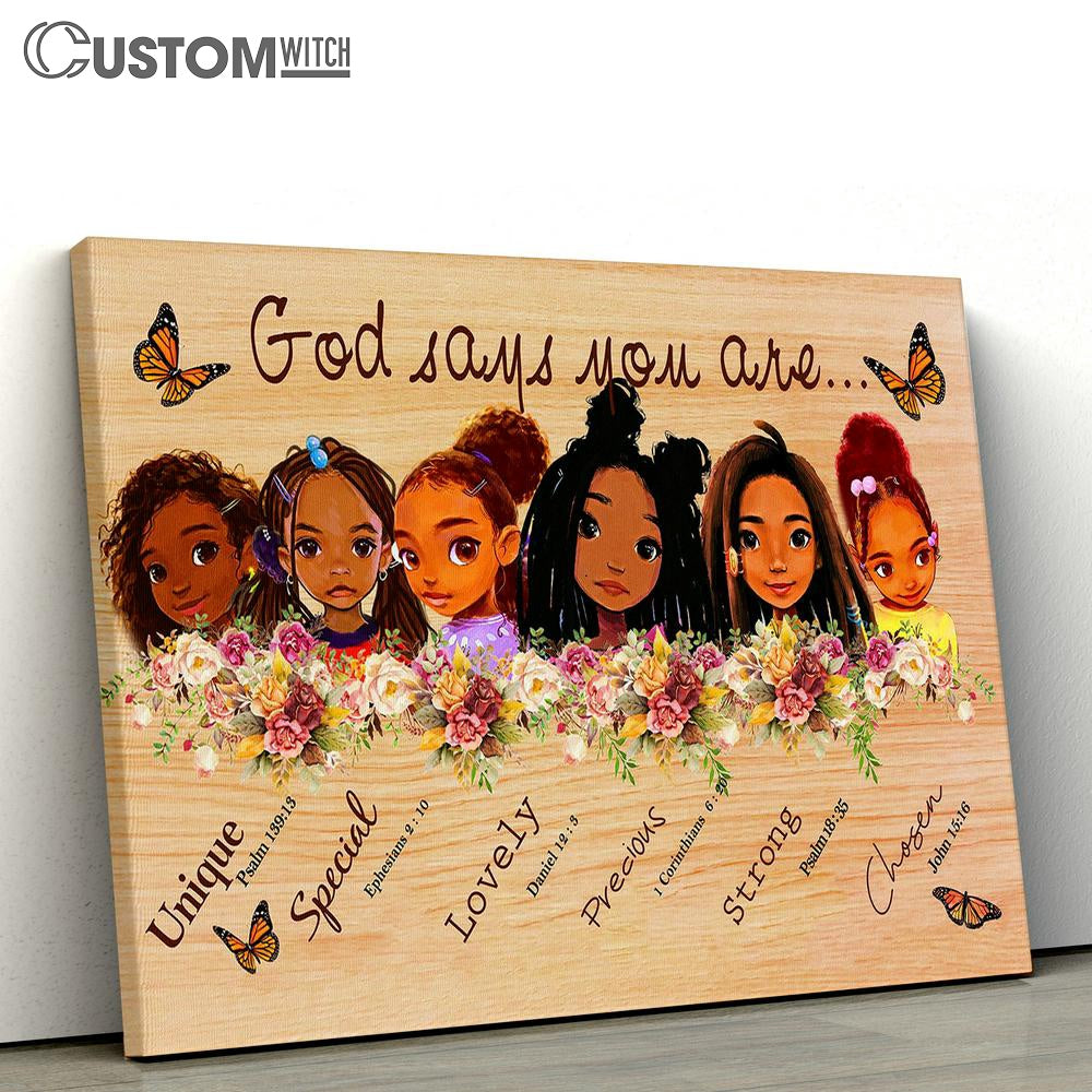 God Says You Are Little Girl Canvas Wall Art - Christian Wall Canvas - Scripture Canvas Prints