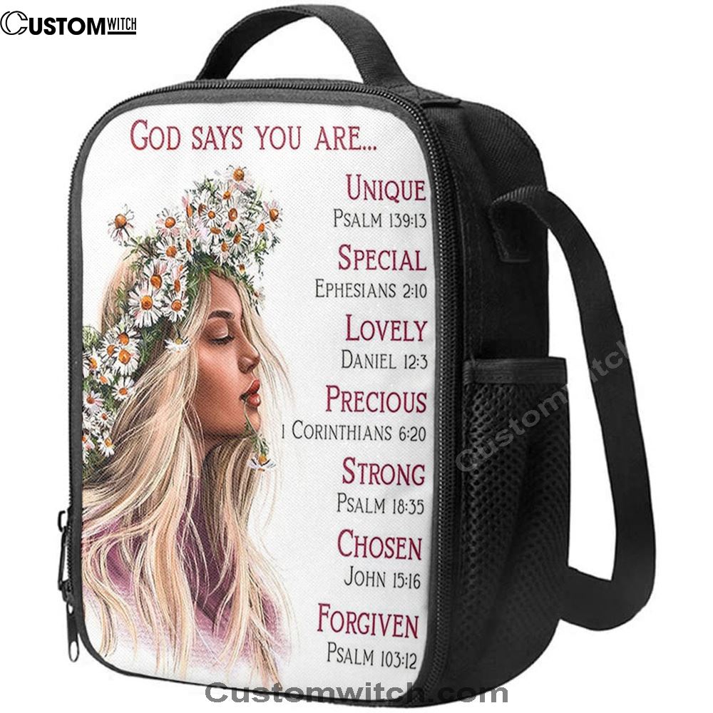 God Says You Are Lunch Bag, Catholic Christian Gifts For Women, Christian Lunch Bag, Religious Lunch Box For School, Picnic