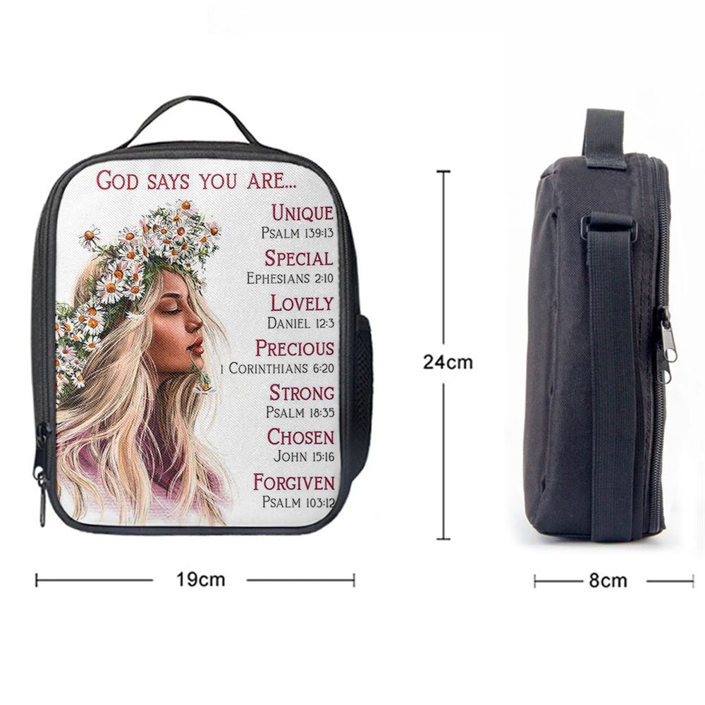 God Says You Are Lunch Bag, Catholic Christian Gifts For Women, Christian Lunch Bag, Religious Lunch Box For School, Picnic