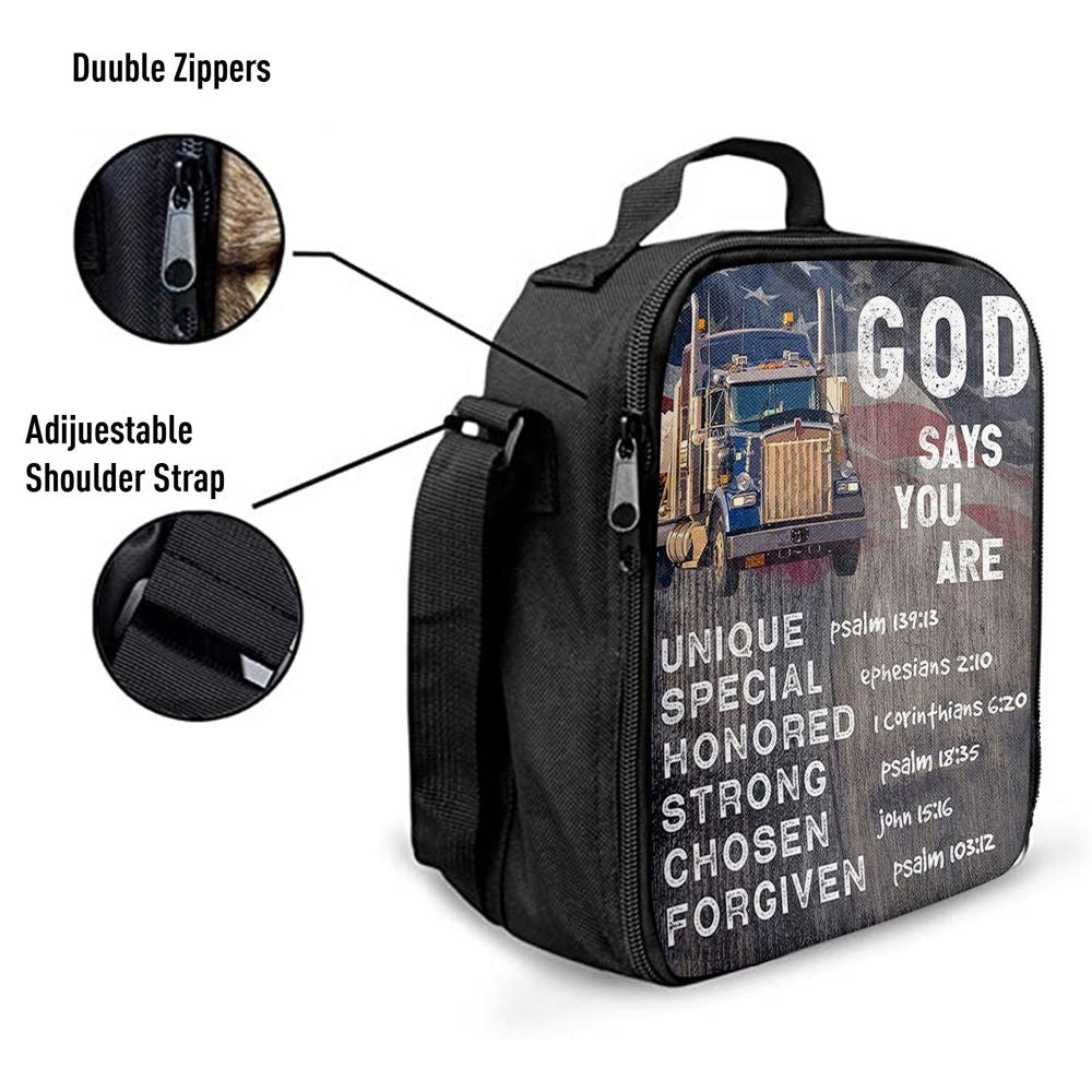 God Says You Are Lunch Bag, Christian Gifts For Trucker Drivers, Christian Lunch Bag, Religious Lunch Box For School, Picnic