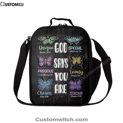 God Says You Are Lunch Bag, Christian Lunch Bag, Religious Lunch Box For School, Picnic