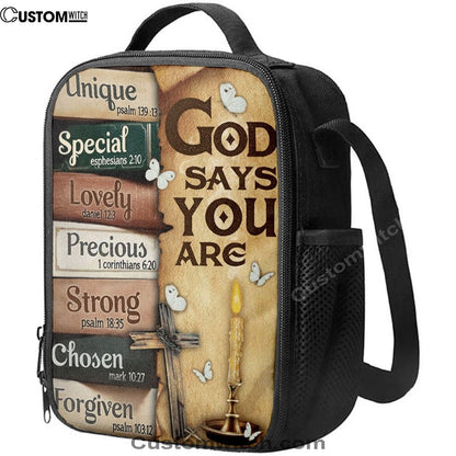 God Says You Are Lunch Bag, Religious Lunch Bag, Christian Lunch Bag, Religious Lunch Box For School, Picnic