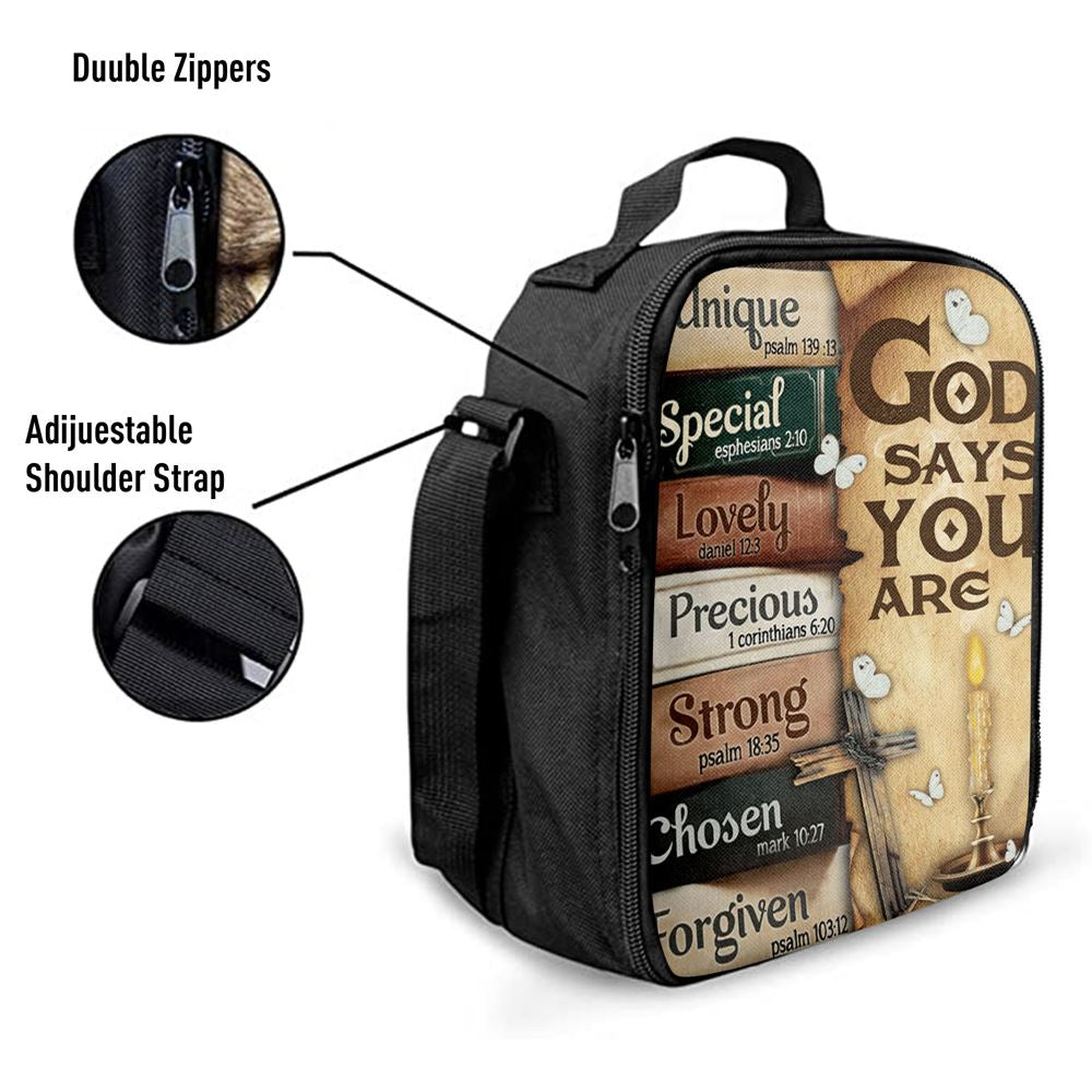 God Says You Are Lunch Bag, Religious Lunch Bag, Christian Lunch Bag, Religious Lunch Box For School, Picnic