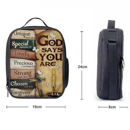 God Says You Are Lunch Bag, Religious Lunch Bag, Christian Lunch Bag, Religious Lunch Box For School, Picnic