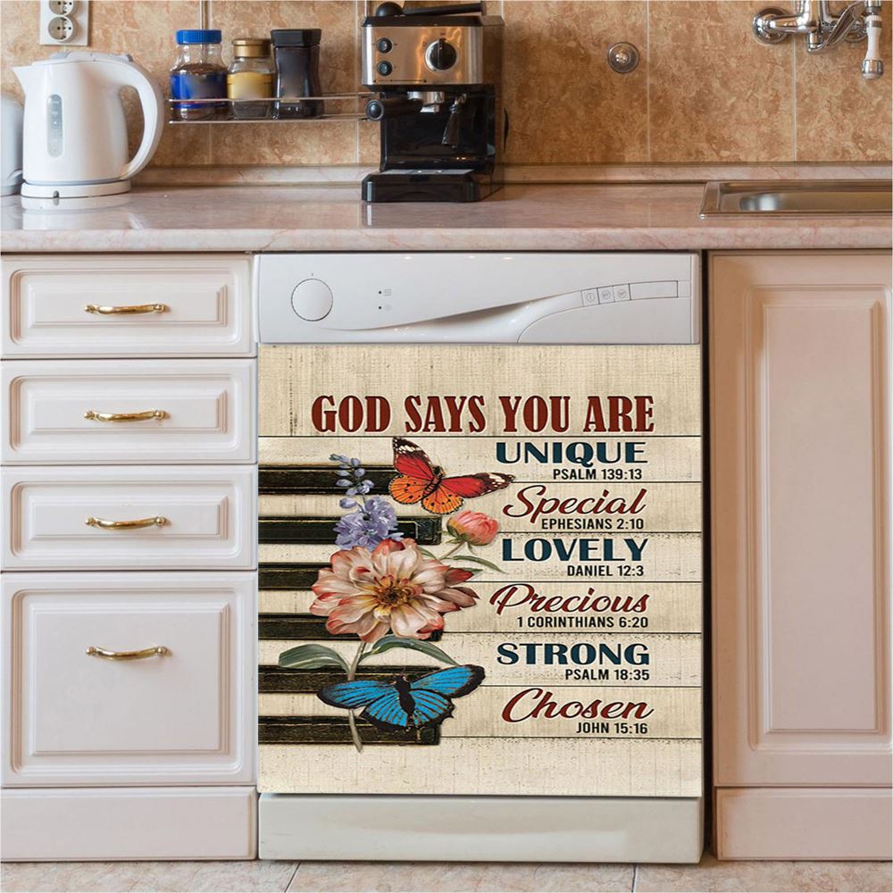 God Says You Are Motivational Black Dishwasher Cover, African American Dishwasher Stickers