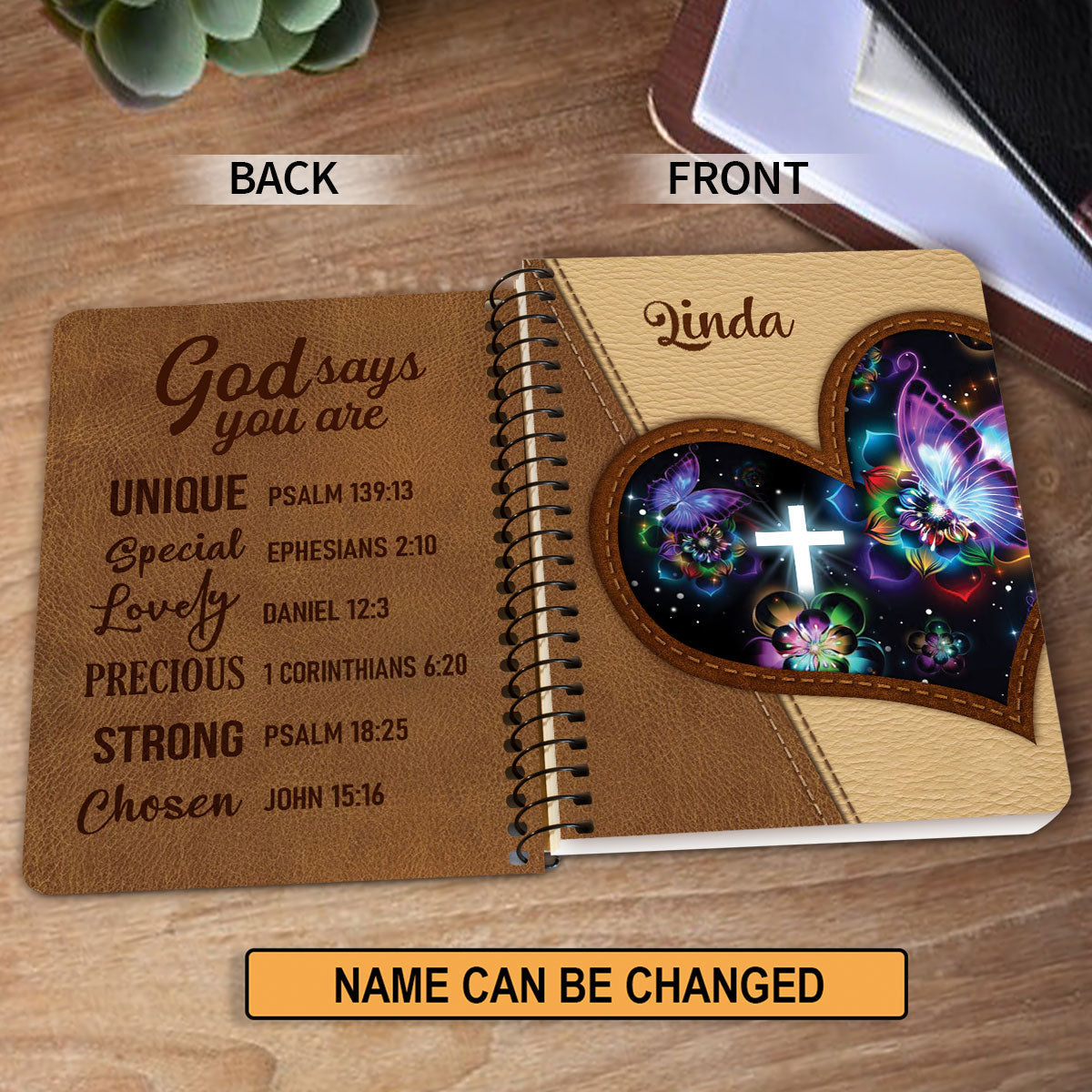 God Says You Are Special Butterfly Beautiful Personalized Spiral Notebook, Scripture Gifts For Christian