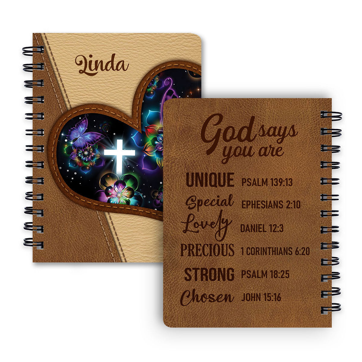 God Says You Are Special Butterfly Beautiful Personalized Spiral Notebook, Scripture Gifts For Christian
