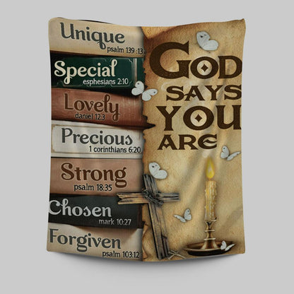 God Says You Are Tapestry Wall Art - Christian Wall Art Decor - Religious Tapestries Wall Hanging Prints