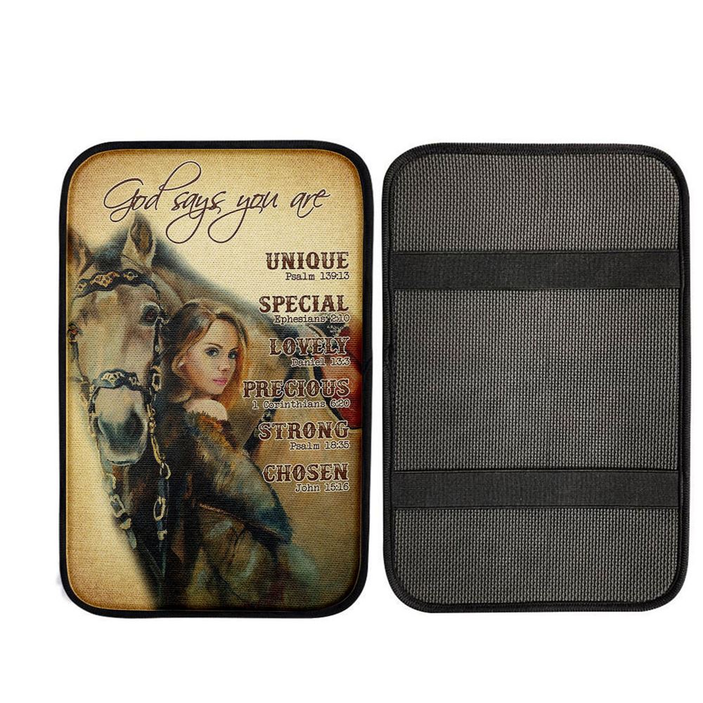 God Says You Are The Girl Car Center Console Cover, Religious Car Interior Accessories