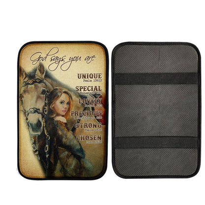 God Says You Are The Girl Car Center Console Cover, Religious Car Interior Accessories