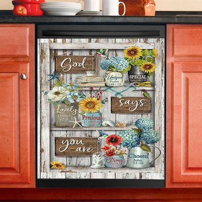 God Says You Are The Girl Dishwasher Cover, Christian Dishwasher Stickers, Religious Kitchen Decor