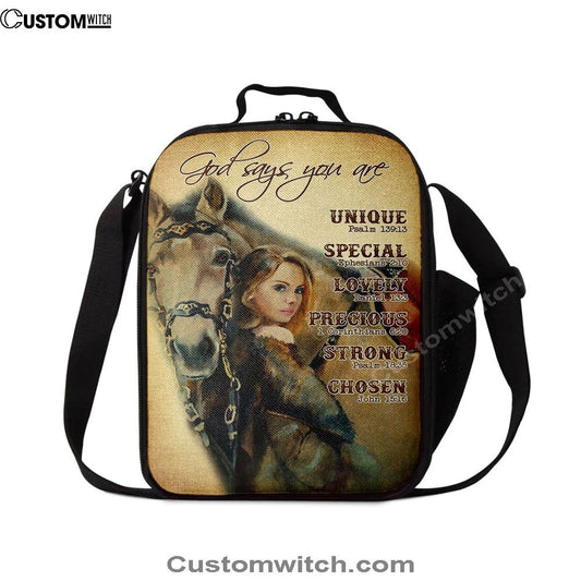 God Says You Are The Girl Lunch Bag, Christian Lunch Bag, Religious Lunch Box For School, Picnic