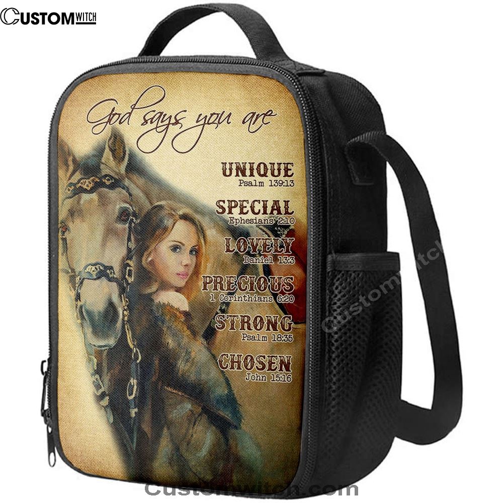 God Says You Are The Girl Lunch Bag, Christian Lunch Bag, Religious Lunch Box For School, Picnic