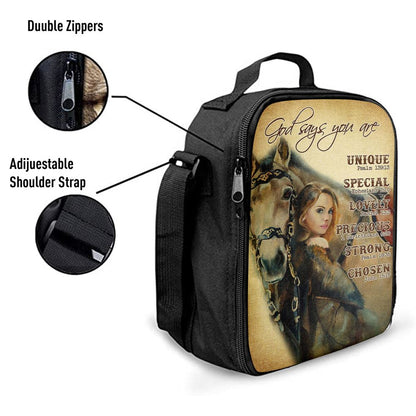 God Says You Are The Girl Lunch Bag, Christian Lunch Bag, Religious Lunch Box For School, Picnic