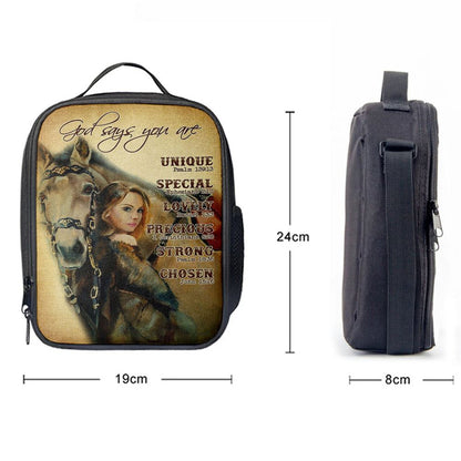 God Says You Are The Girl Lunch Bag, Christian Lunch Bag, Religious Lunch Box For School, Picnic
