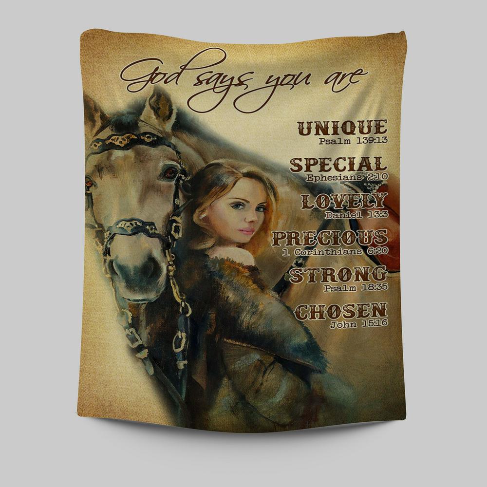 God Says You Are The Girl Tapestry Wall Art - Christian Wall Tapestry - Religious Tapestries Wall Hanging Prints