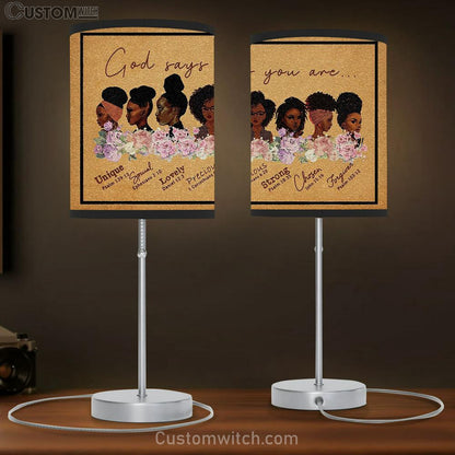 God Says You Are Unique Special Lovely Precious Strong Chosen Forgiven Table Lamb Gift For Black Women