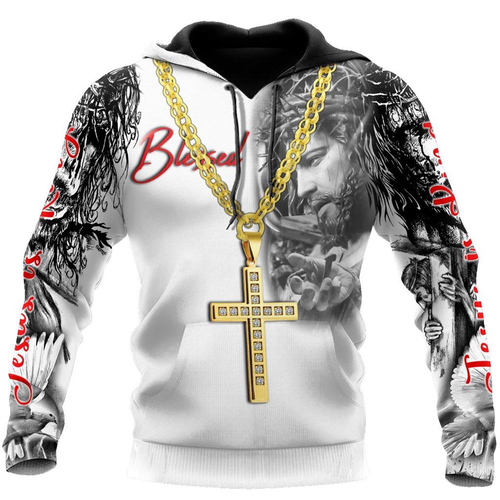 God With Necklace Jesus Is The King God 3D Hoodie For Man And Women, Jesus Printed 3D Hoodie