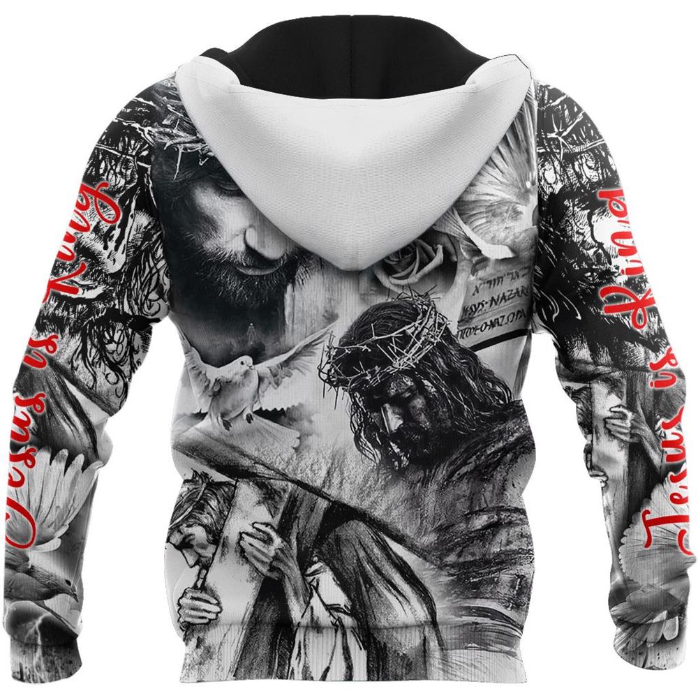 God With Necklace Jesus Is The King God 3D Hoodie For Man And Women, Jesus Printed 3D Hoodie