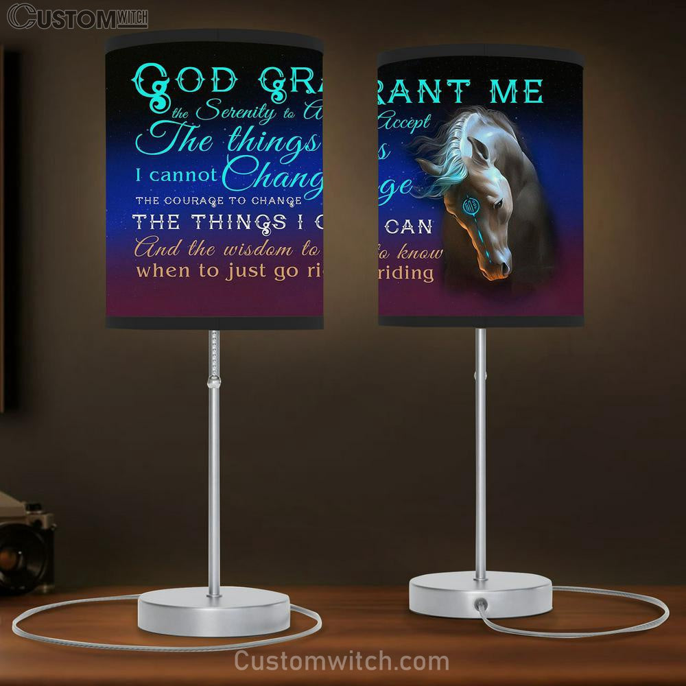 God, grant me the serenity to accept the things I cannot change Horse Table Lamb Gift - Christian Wall Table Lamb