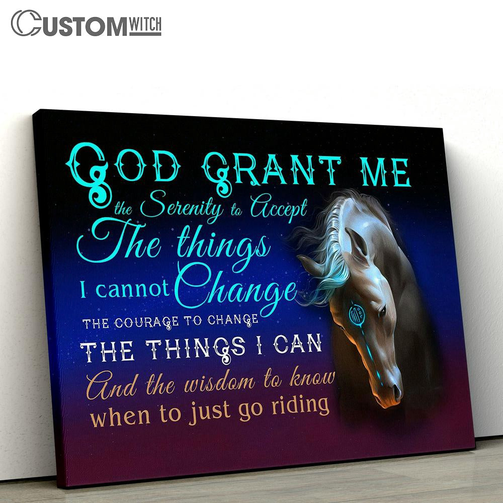God, grant me the serenity to accept the things I cannot change Horse Canvas Wall Art - Christian Wall Canvas