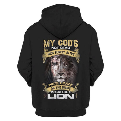 God's Living On The Inside Roarin Like A Lion God 3D Hoodie For Man And Women, Jesus Printed 3D Hoodie