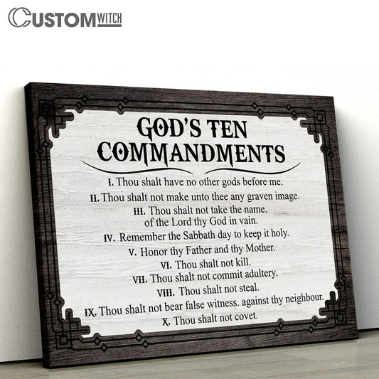 God's Ten Commandments Canvas Print - Inspirational Canvas Art - Scripture Wall Art