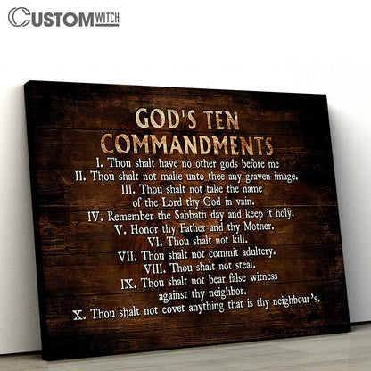 God's Ten Commandments Wall Art Canvas - Christian Wall Art - Religious Art