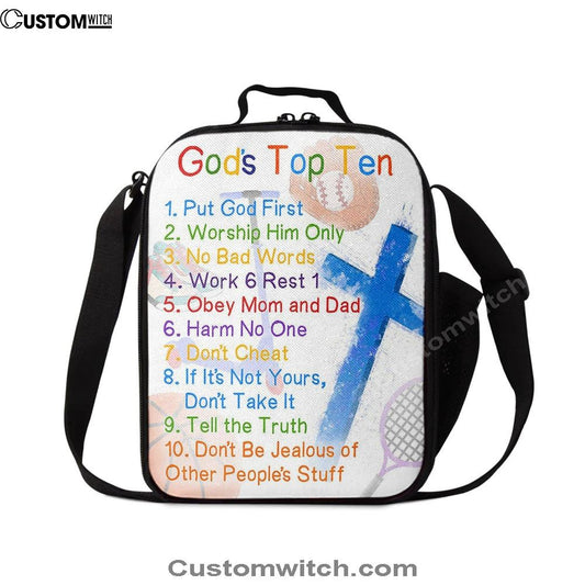 God's Top Ten Lunch Bag, Ten Commandments For Boys, Kids Lunch Bag, Christian Lunch Bag, Religious Lunch Box For School, Picnic