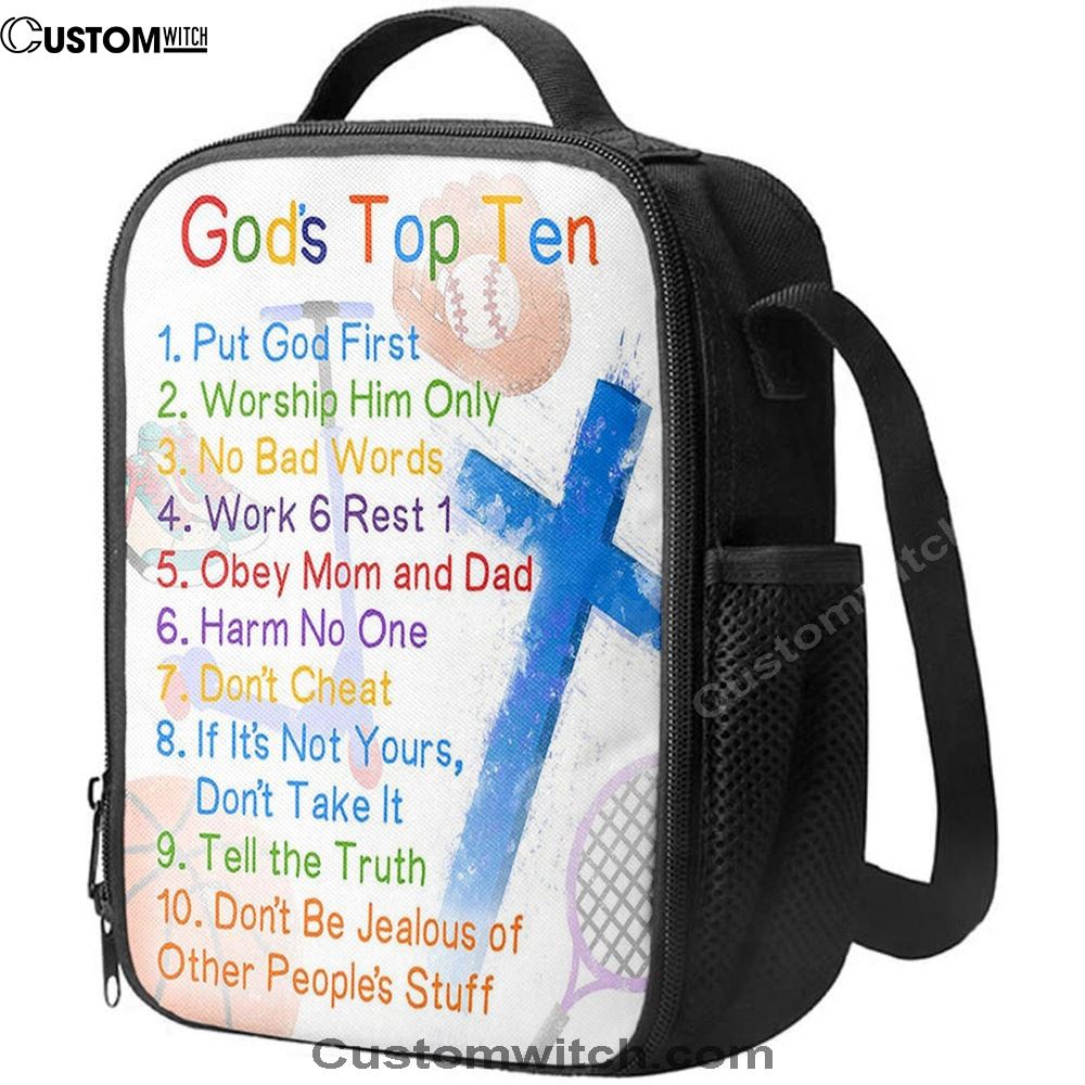 God's Top Ten Lunch Bag, Ten Commandments For Boys, Kids Lunch Bag, Christian Lunch Bag, Religious Lunch Box For School, Picnic