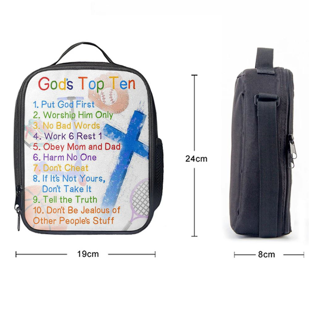 God's Top Ten Lunch Bag, Ten Commandments For Boys, Kids Lunch Bag, Christian Lunch Bag, Religious Lunch Box For School, Picnic