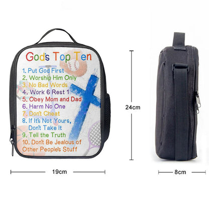 God's Top Ten Lunch Bag, Ten Commandments For Boys, Kids Lunch Bag, Christian Lunch Bag, Religious Lunch Box For School, Picnic