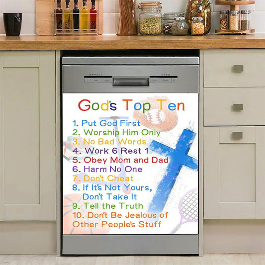 Gods Rules Dishwasher Cover, Dishwasher Stickers For Kitchen Décor