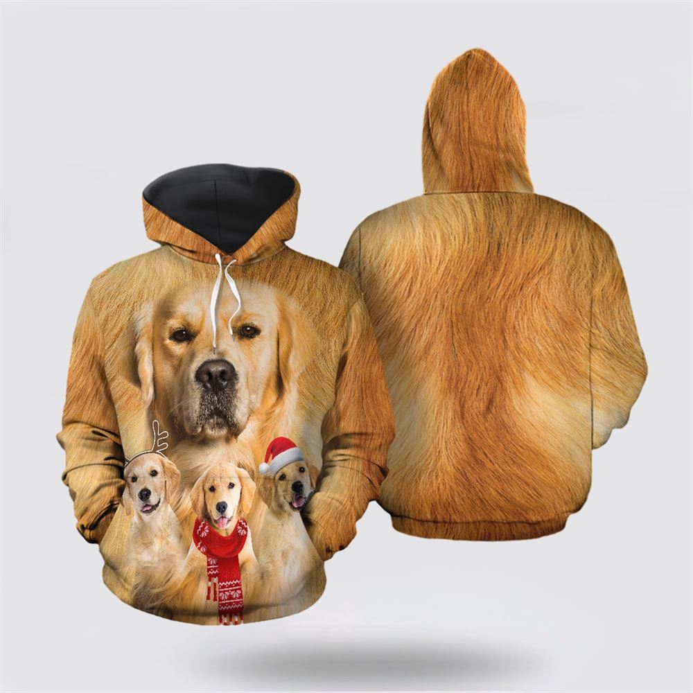Golden Retriever Dog Christmas All Over Print 3D Hoodie For Men & Women, Christmas Dog Hoodie, Christmas Hoodie Cute, Christmas Gift