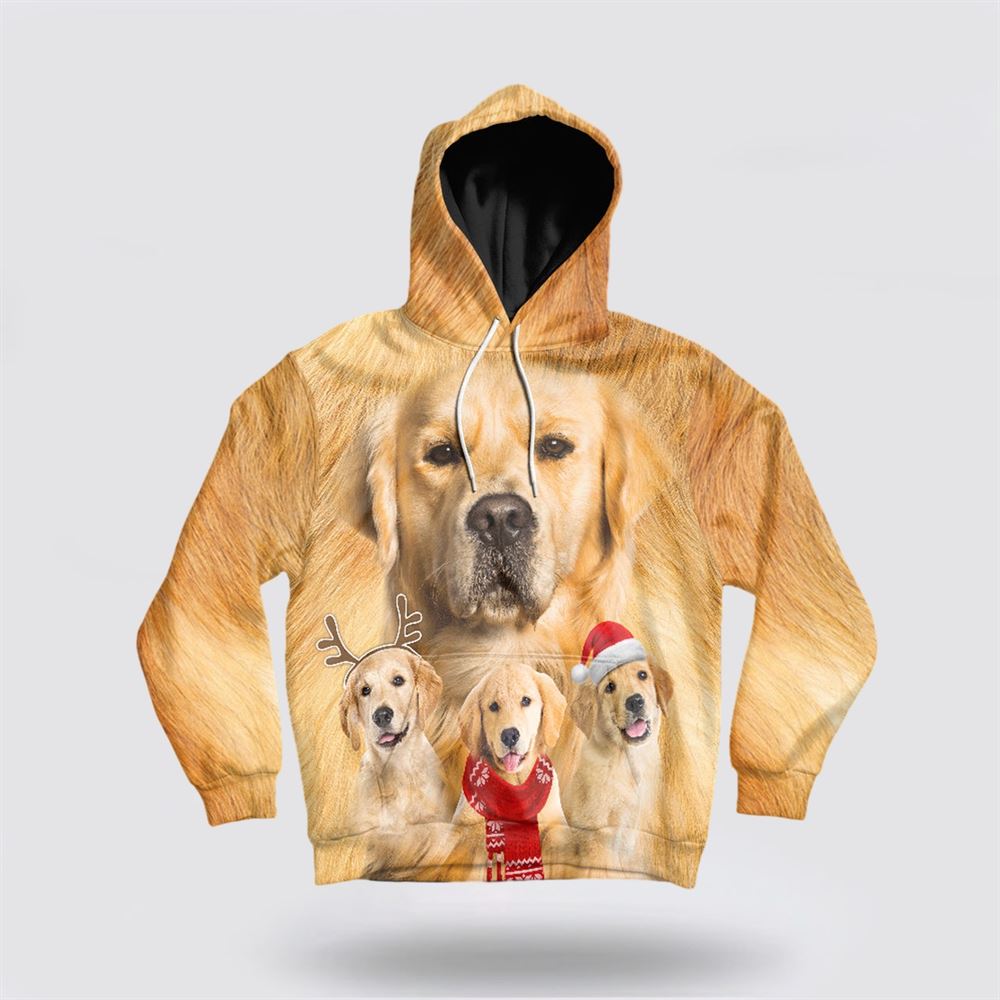 Golden Retriever Dog Christmas All Over Print 3D Hoodie For Men & Women, Christmas Dog Hoodie, Christmas Hoodie Cute, Christmas Gift