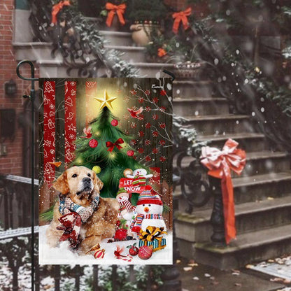 Golden Retriever Merry Christmas Flag, Christmas Dog Garden Flag, Christmas Gifts For Pet, Christmas Outdoor Decor Ideas