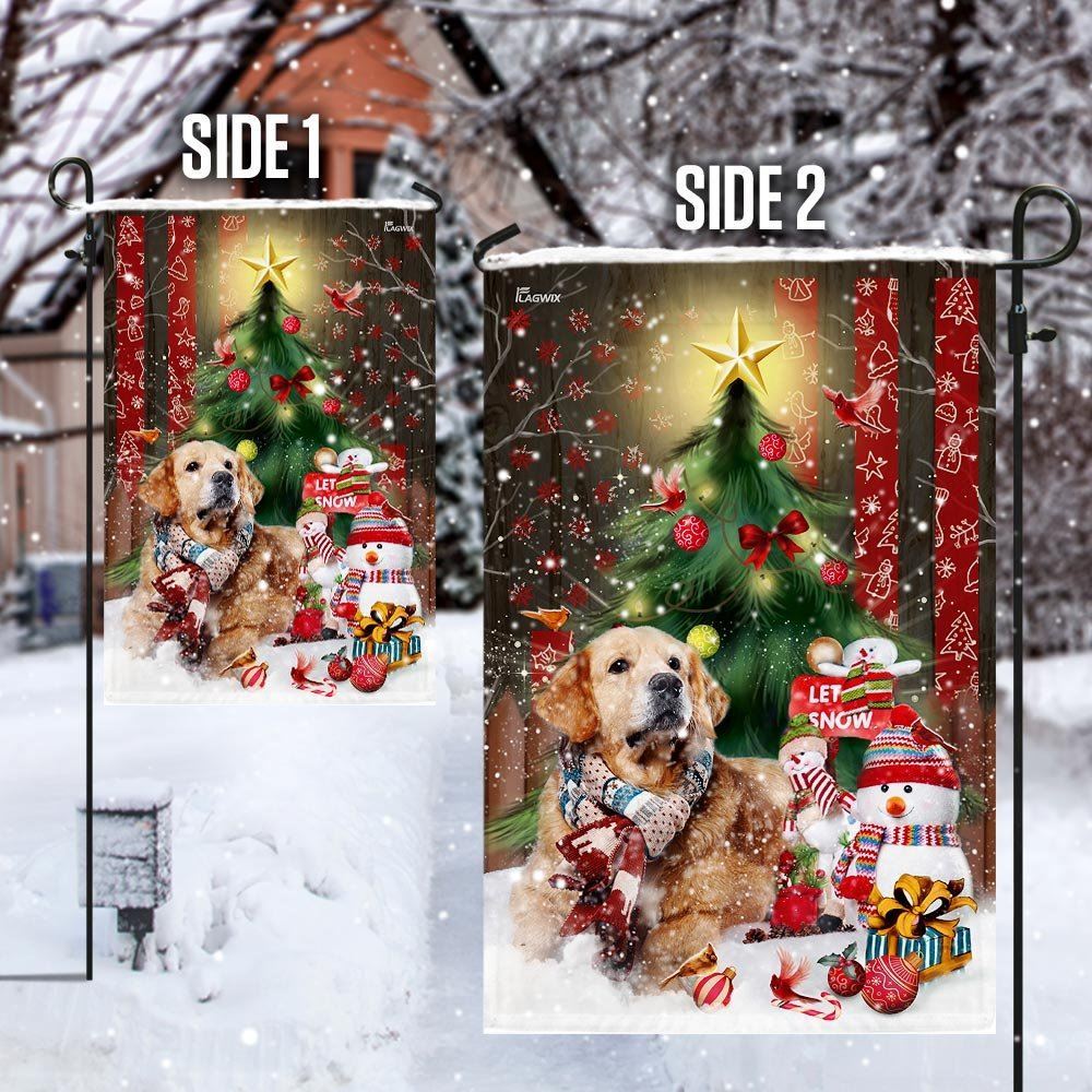 Golden Retriever Merry Christmas Flag, Christmas Dog Garden Flag, Christmas Gifts For Pet, Christmas Outdoor Decor Ideas