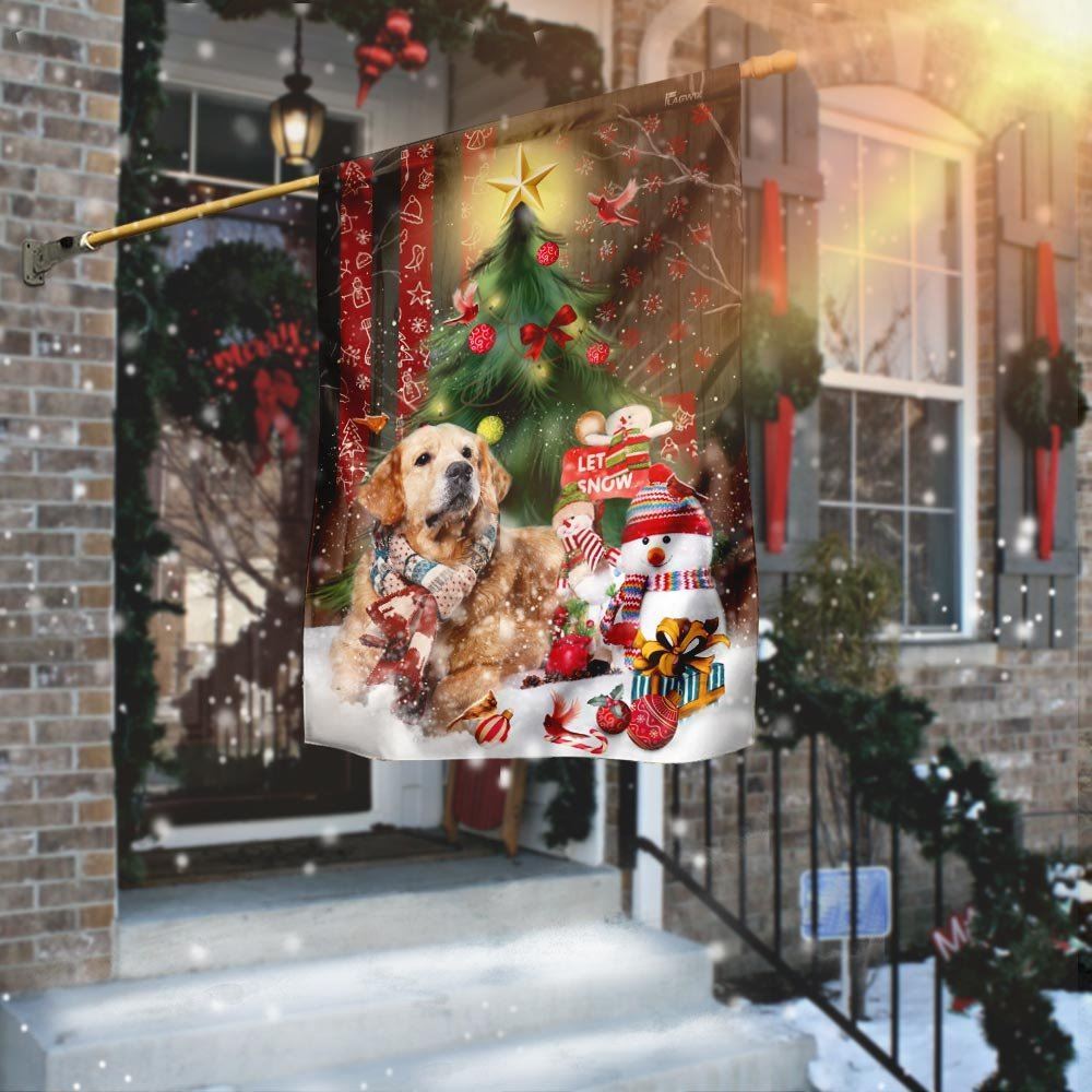 Golden Retriever Merry Christmas Flag, Christmas Dog Garden Flag, Christmas Gifts For Pet, Christmas Outdoor Decor Ideas